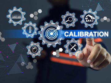 Engineer or lab staff pointing on instrument calibration must be do least once a year in order to control the accuracy of measurement error within the range specified by standard. ISO 17025 concept.